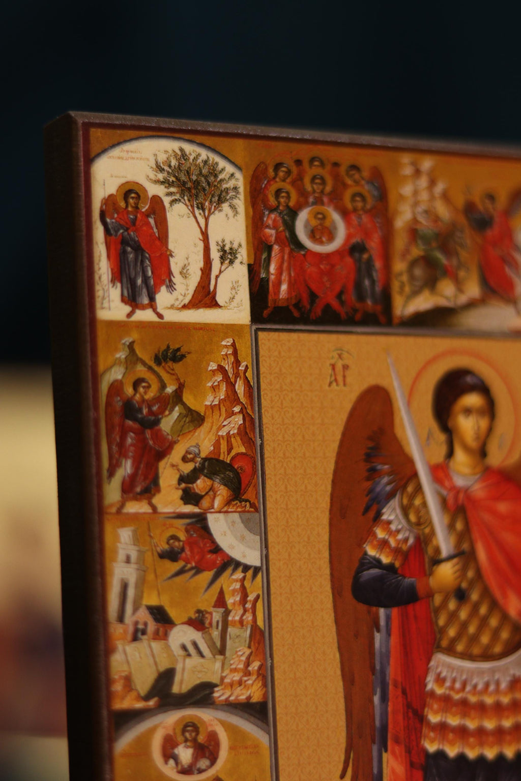 Archangel Michael Scene Icon Wooden Orthodox Icon 6.3x4.7in