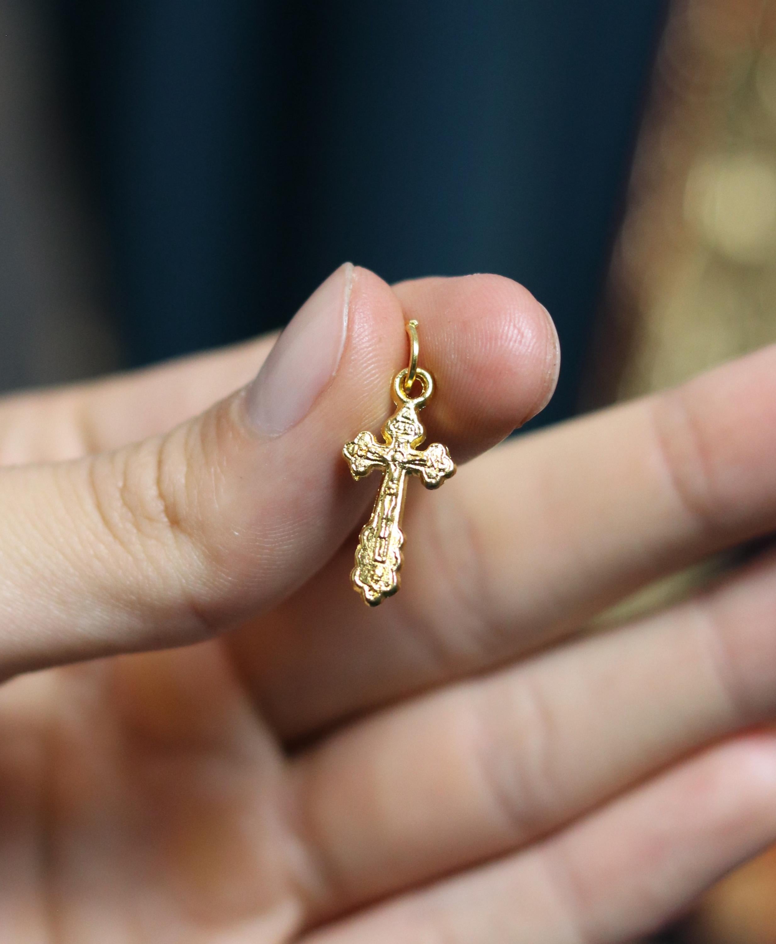 Orthodox Cross Necklace, Large Jesus cross pendant with Jesus Christ, Christian Cross Pendant, Crucifix necklace.