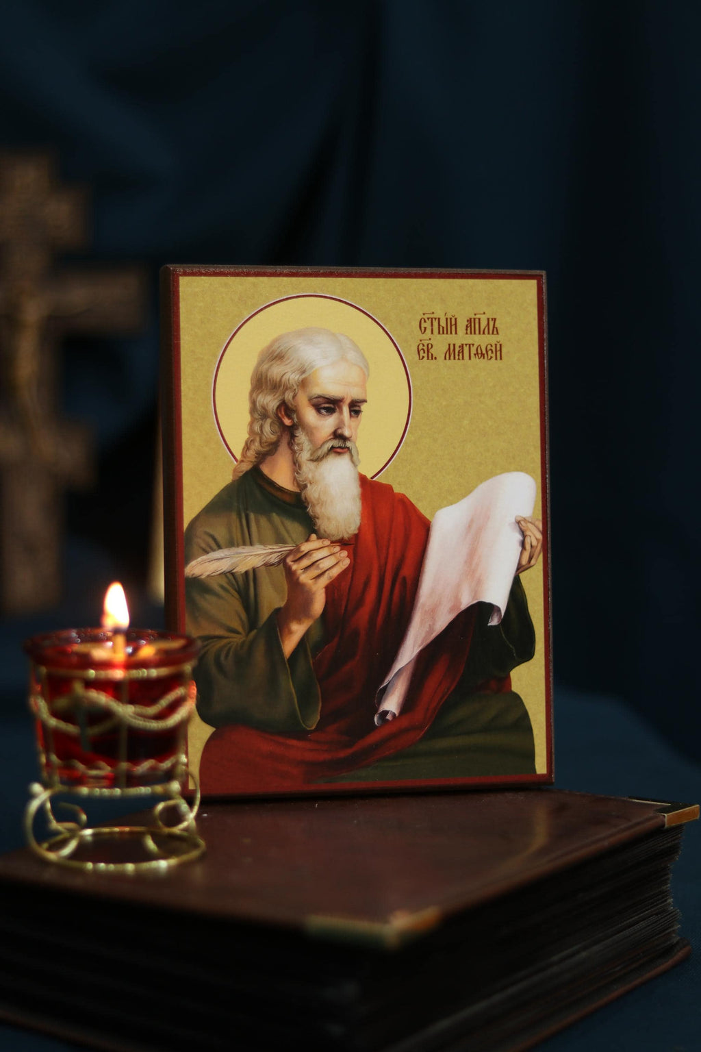 Saint Matthew Icon, Orthodox Christian Wall Icon Wooden Icon, Apostle Matthew