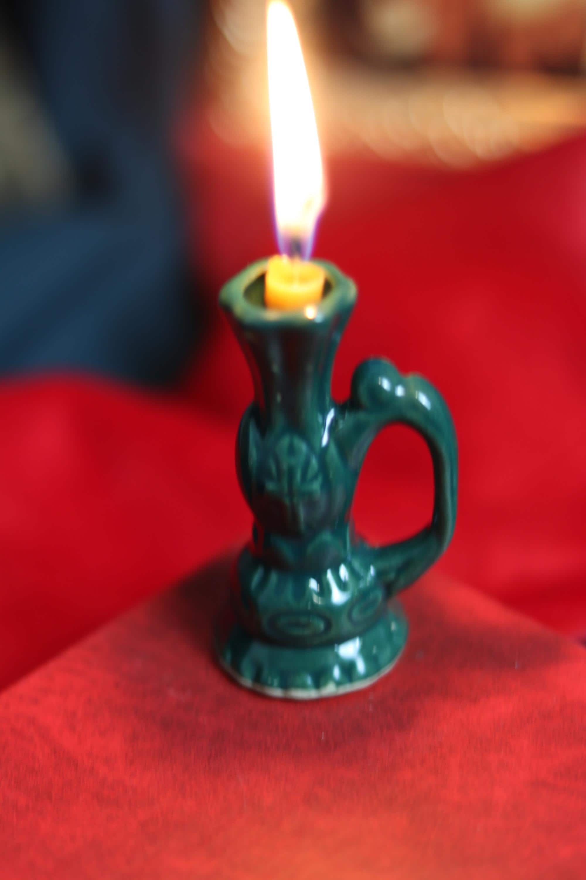 Orthodox Ceramic Candle Holder – Green Glazed 7cm Prayer Corner Candlestick with Cross Relief,  Orthodox candlestick, Ceramic candlestick
