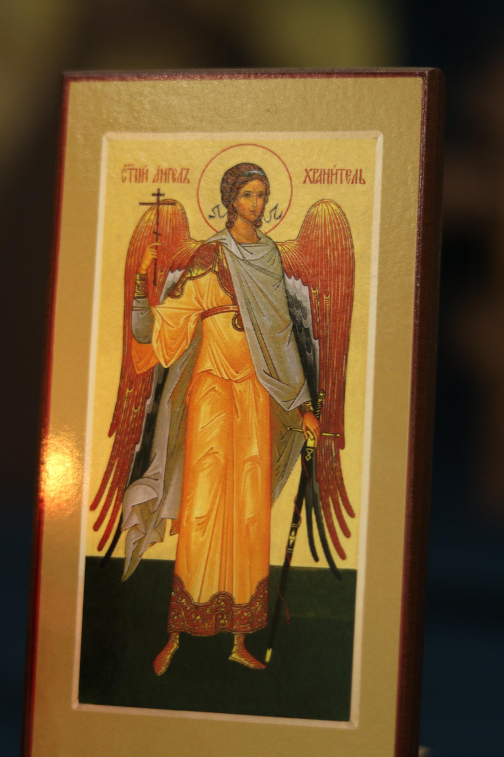 Orthodox Guardian Angel Icon Wooden,  Ash Wooden Icon