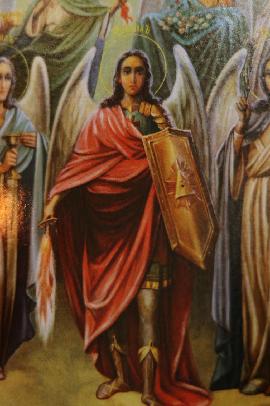 Holy Seven Archangels Wooden Icon Orthodox Plaque