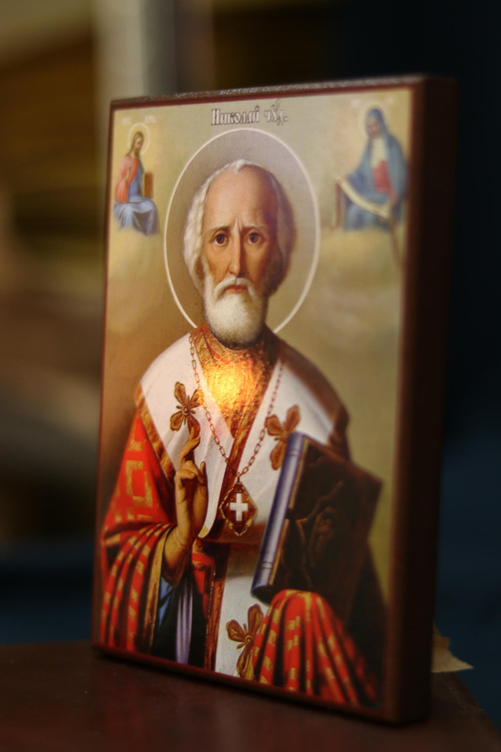Orthodox Wooden Icon ., Saint Nicholas Archbishop of Myra Icon