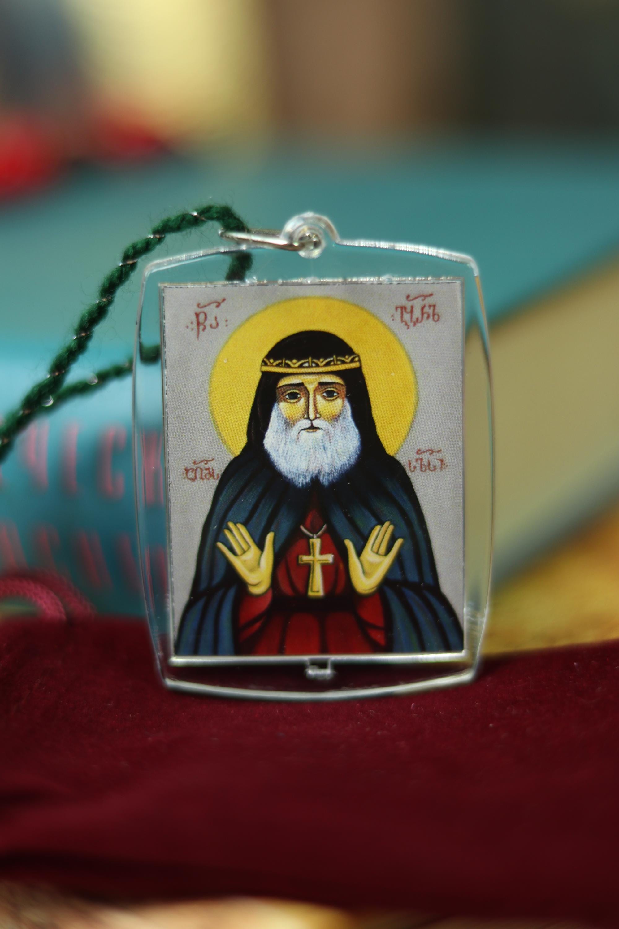 Orthodox Car Pendant Icon 1.6x2 in, Saint Gabriel Urgebadze & Saint Seraphim of Sarov, Blessed Christian Car Charm, Religious Gift