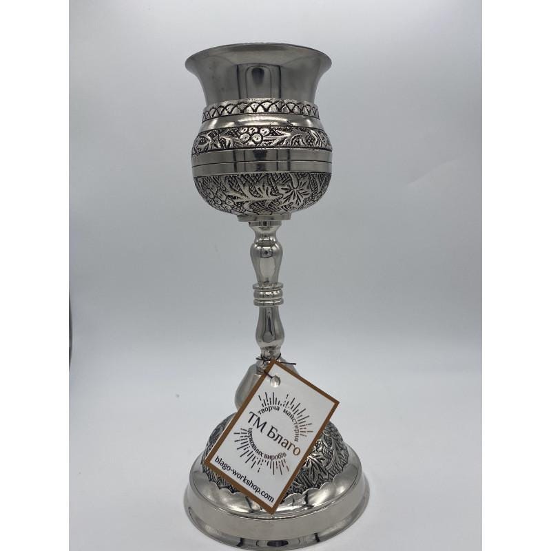 Nickel Eucharist Set 100ml Chalice Diskos Set, Orthodox Communion Set, Spoon Spear Set, Church Altar Set, Liturgical Vessels