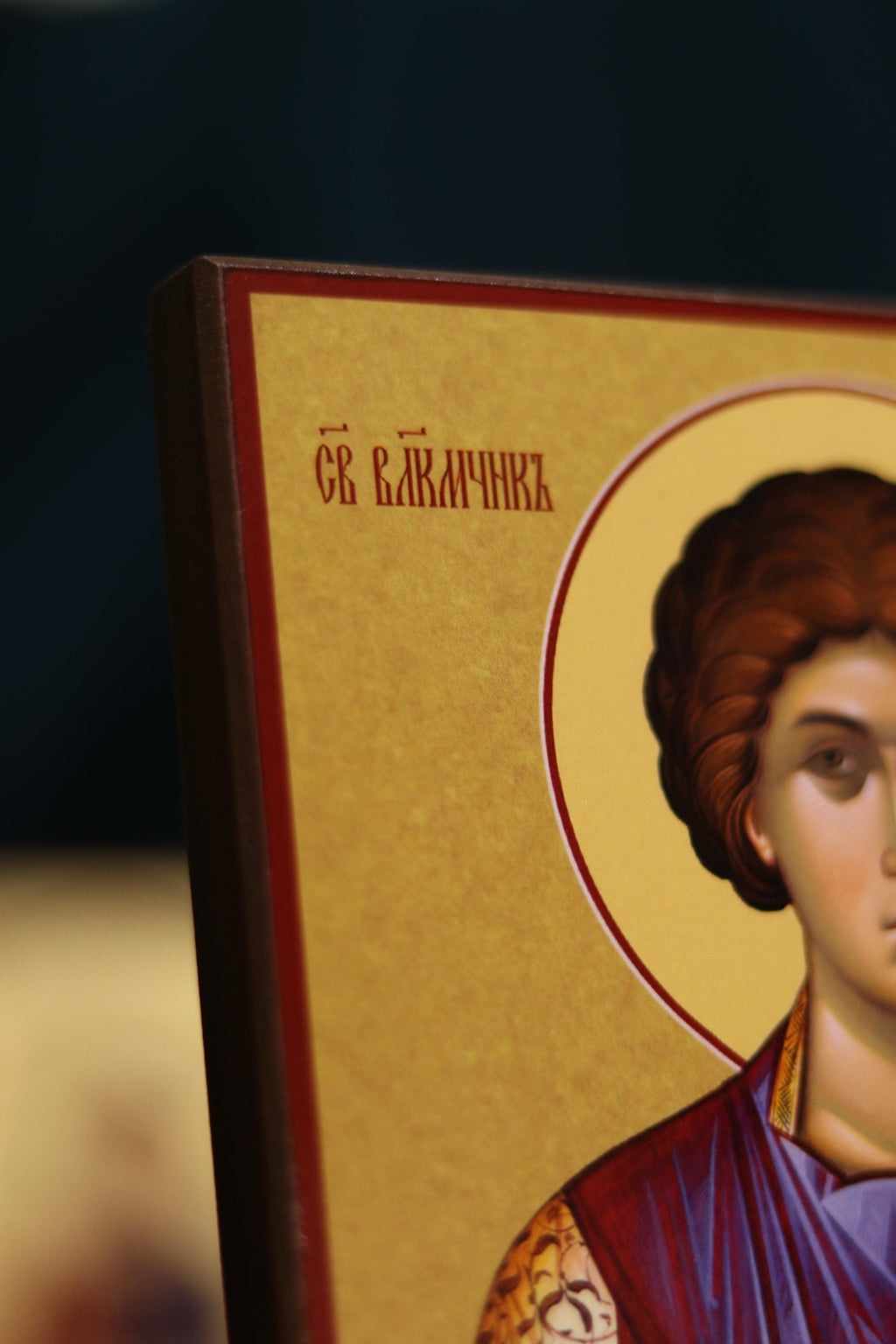 Saint Panteleimon Orthodox Icon , Christian Healer Prayer Icon, Wooden