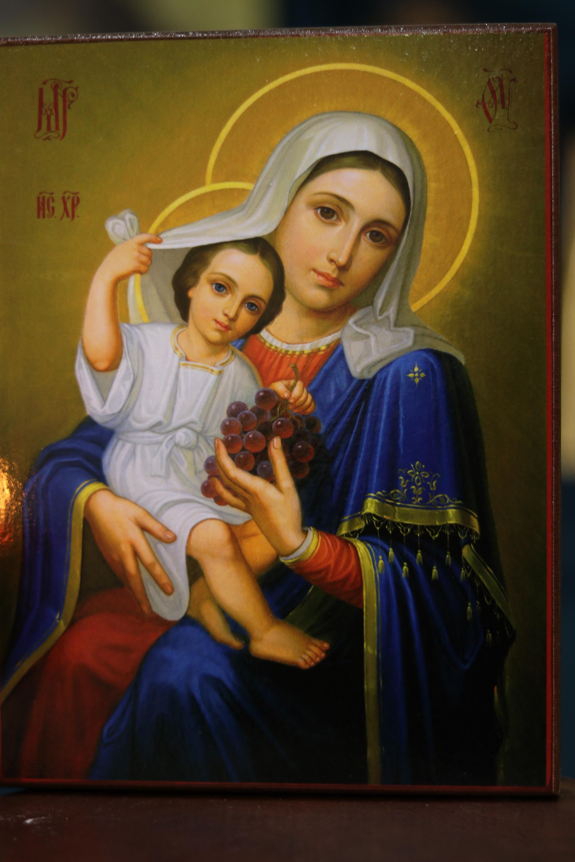 Virgin Mary Wooden Orthodox Icon, 4.7x6.3in-7.9x11in Christian Wall Art
