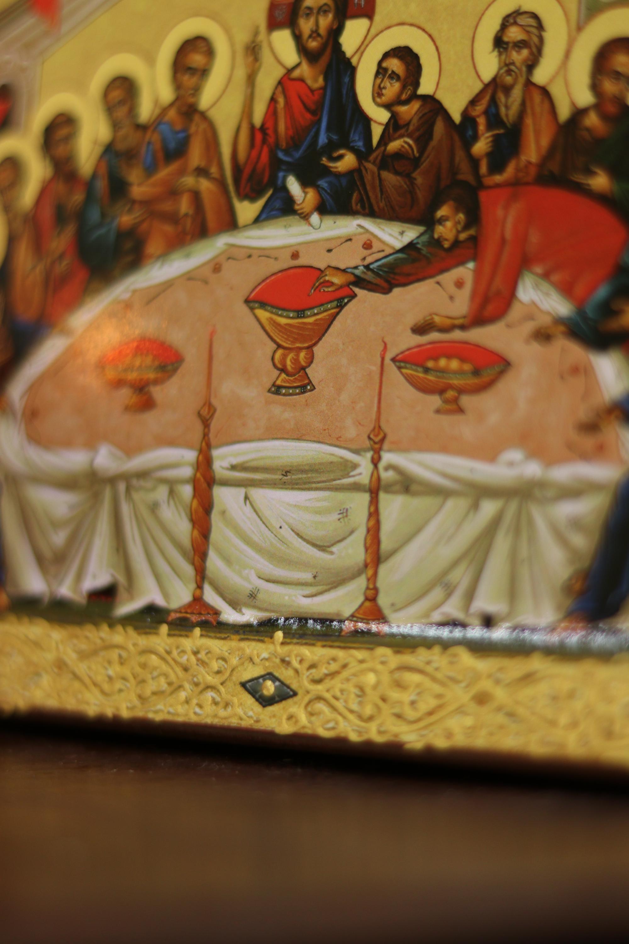 Last Supper Orthodox Wooden Icon Prayer Icon