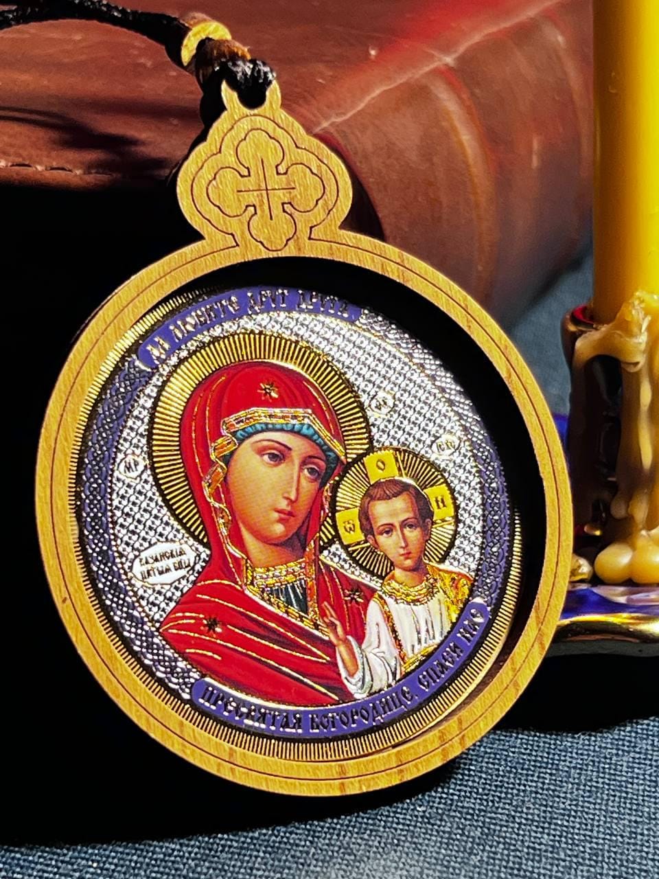 Pendant cross with icon in car | Wooden pendant in car | Cross in car | Pendant with icons | Pendant | Wooden cross | Tassel pendant | Cross