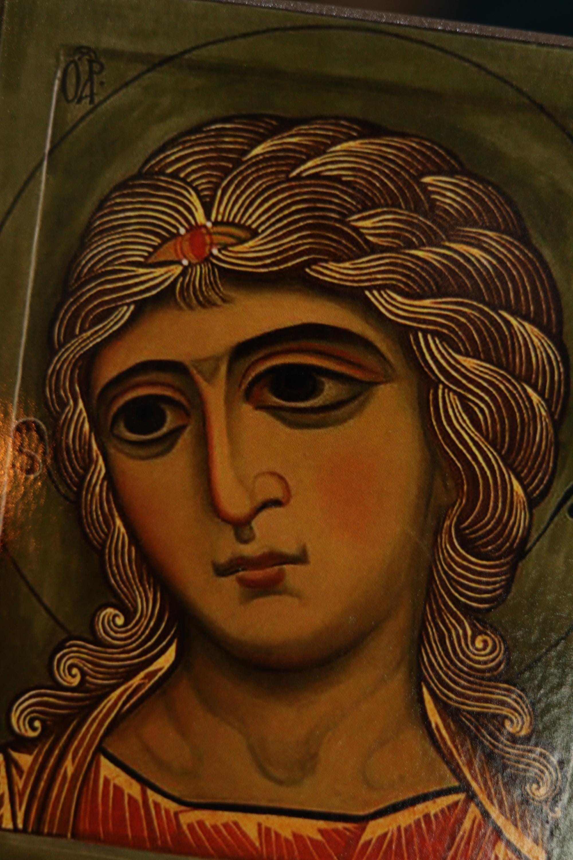 Orthodox Icon Archangel Wooden Icon 4.7x6.3 in Byzantine Panel