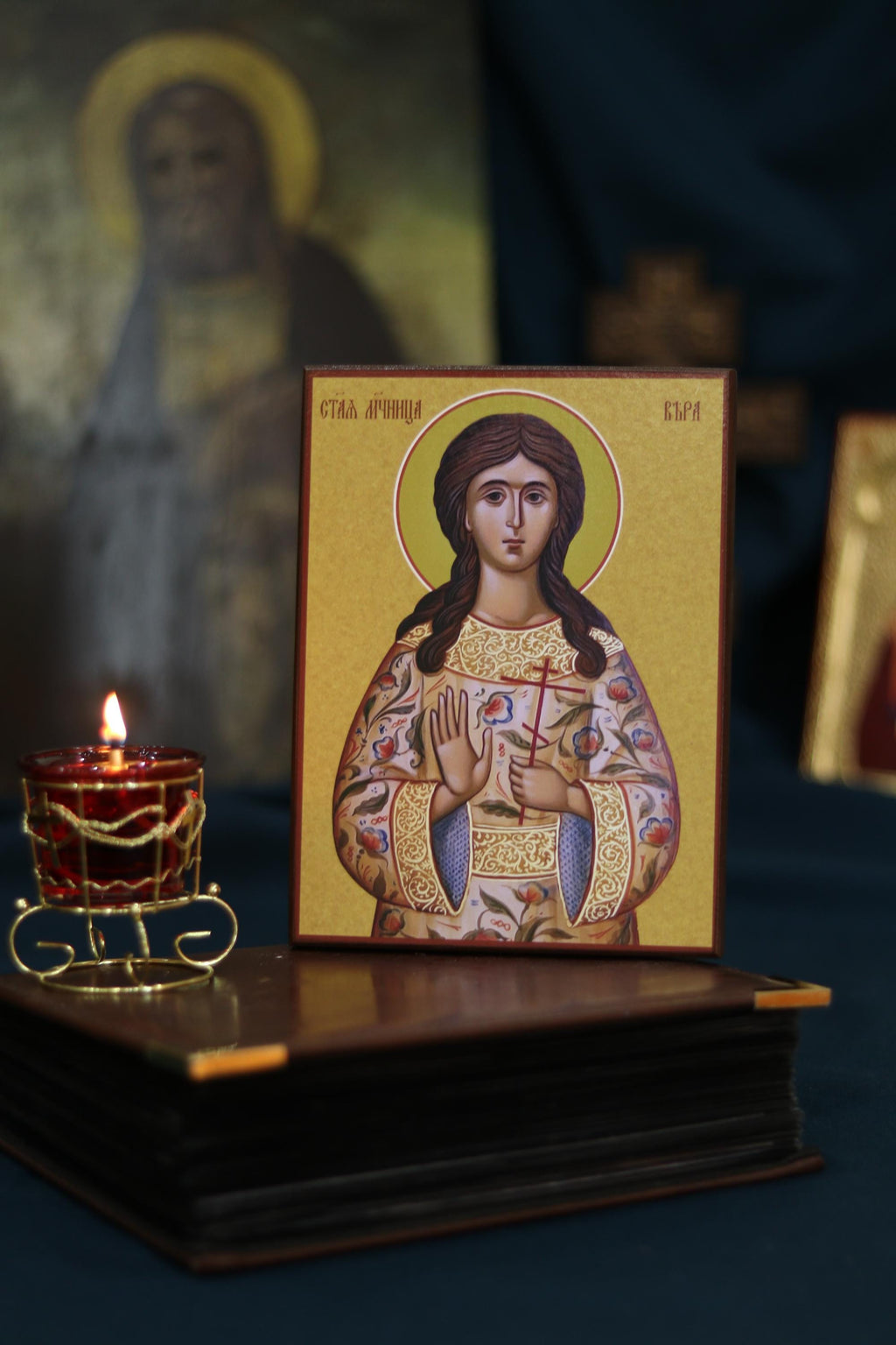 St Vera of Rome Orthodox Wooden Icon Christian Saint Wall Art Prayer Icon