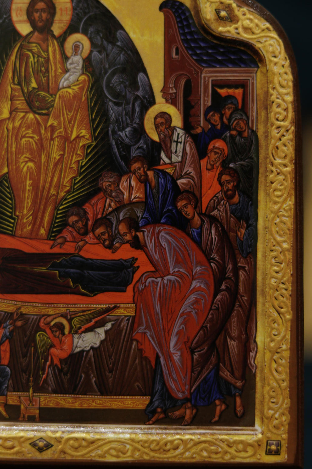 Dormition of the Theotokos Orthodox Wooden Icon 18.5in Assumption of the Virgin Mary Large Christian Wall Icon