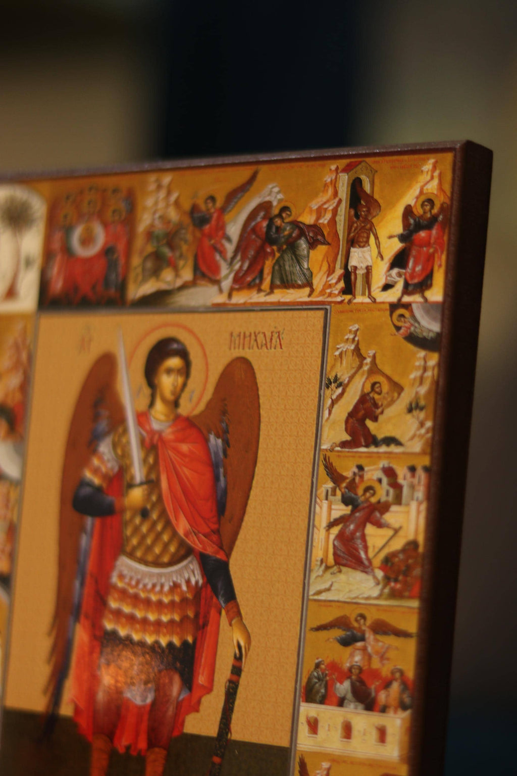 Archangel Michael Scene Icon Wooden Orthodox Icon 6.3x4.7in