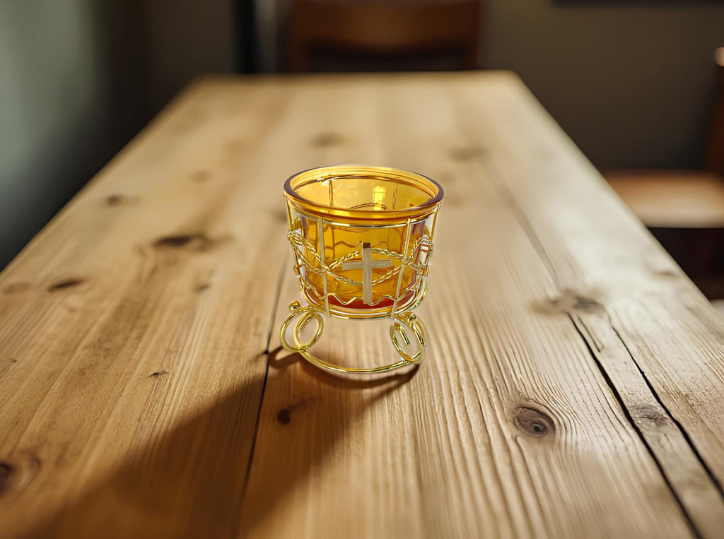 Yellow Glass Icon Lamp 80mm x 50mm, Oil Lamp, Retro Lamp, Vintage Oil Lamp, Glass Oil Lamp, Orthodox Christian Prayer Lamp, Eastern Orthodox