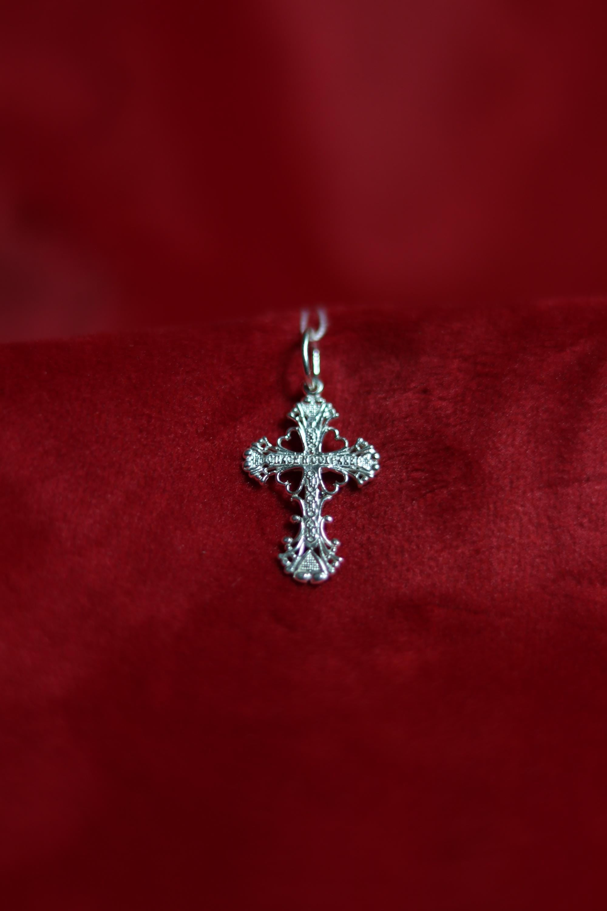 Sterling Silver Orthodox Cross Pendant 2.5 cm, 1.28g Detailed Eastern Crucifix, Christian Gift, Orthodox necklace, Orthodox pendant