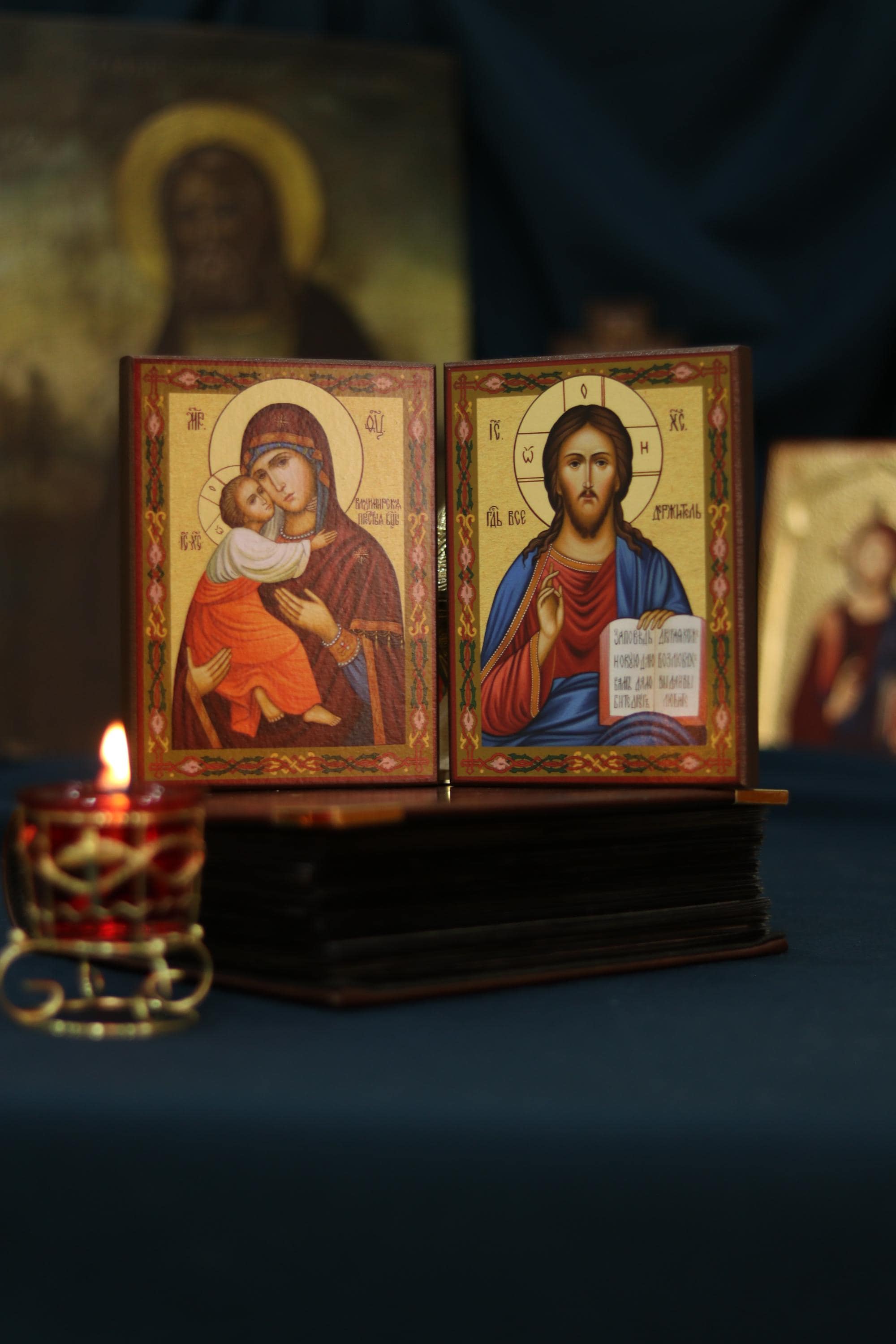Wedding Icon Set Vladimir Mother of God Wooden Orthodox Icons 6.3x4.7in
