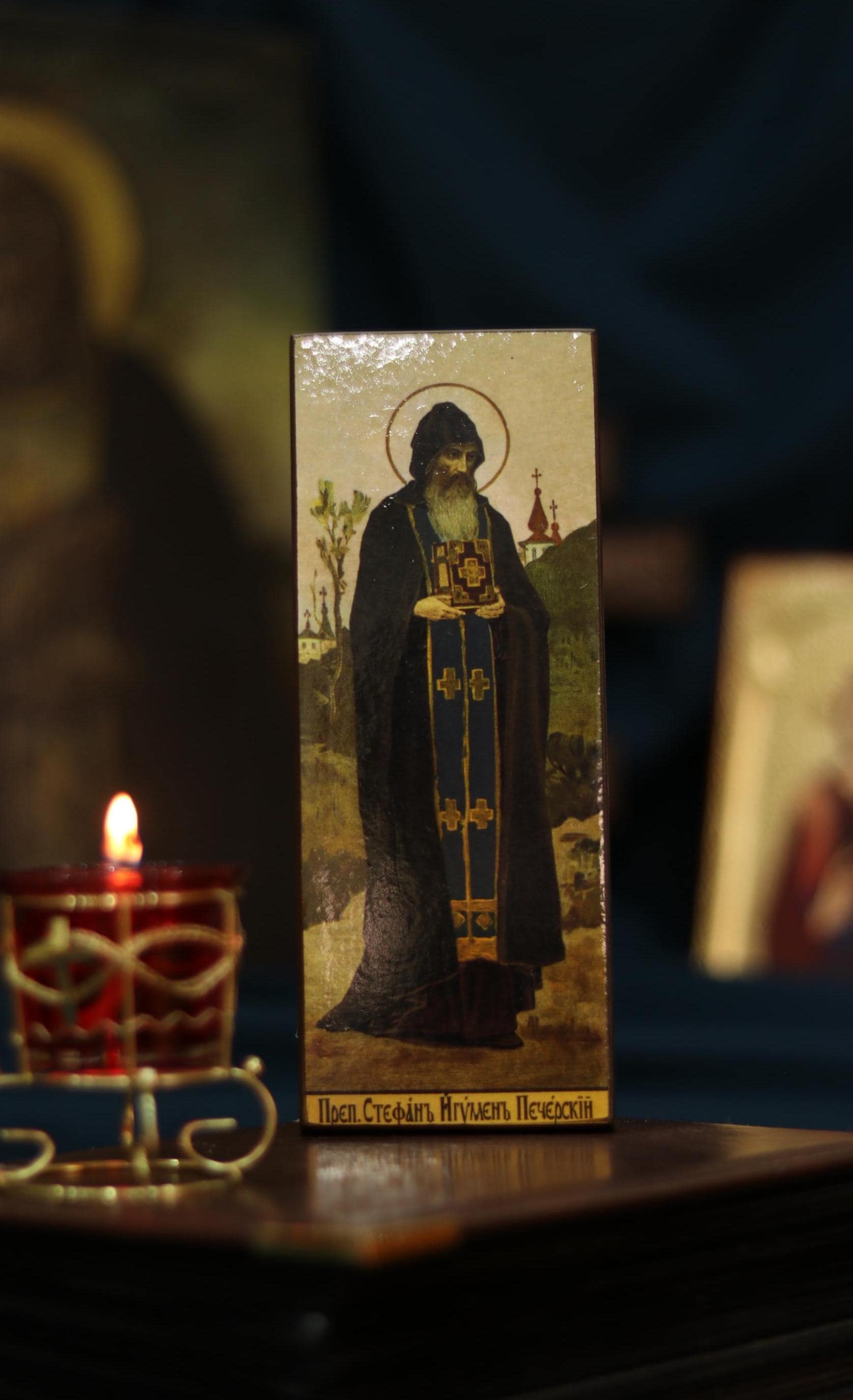 Saint Stephen of the Kyiv Caves Orthodox Wooden Icon