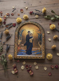 Orthodox Icon "Blessed Heaven" 5.9x7.9", 7.9x11" | Virgin Mary Icon, Wooden Lithography Icon, Christian Gift, Religious Wall Decor
