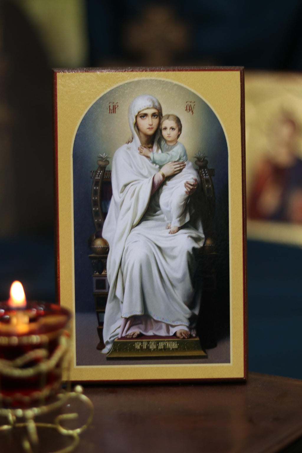 Bestowing Mother of God Icon Orthodox Wooden Icon Christian Icon Wall Art