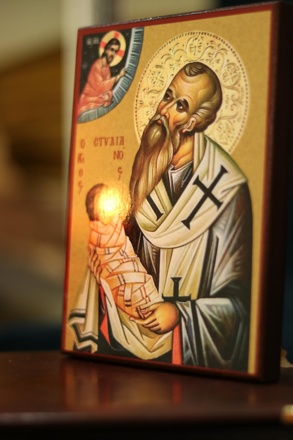 Wooden Orthodox Icon 6.3x4.7 in. Saint Stylianos of Paphlagonia