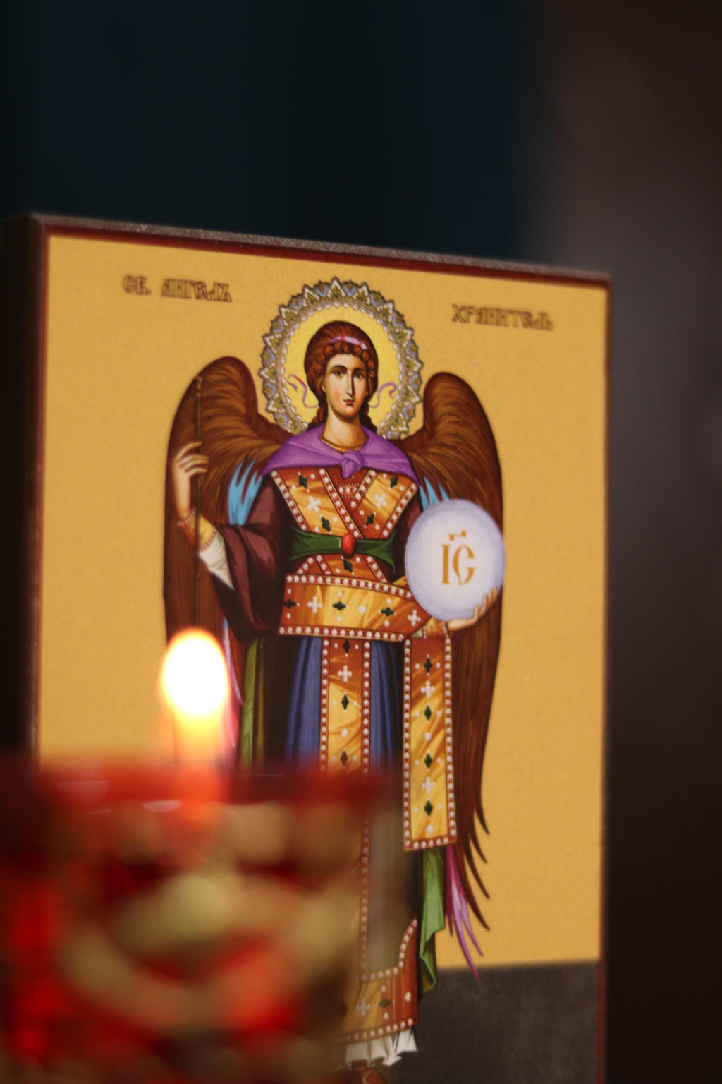 Archangel Michael Wooden Icon Orthodox Religious Plaque