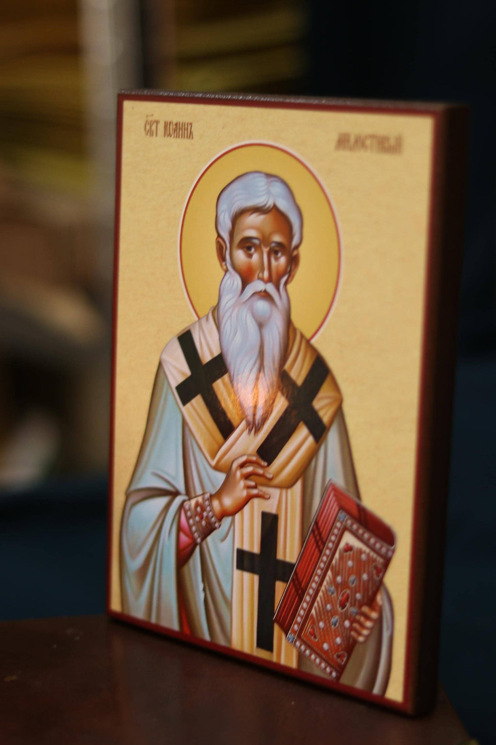 Saint John the Merciful Orthodox Wooden Icon Christian Prayer