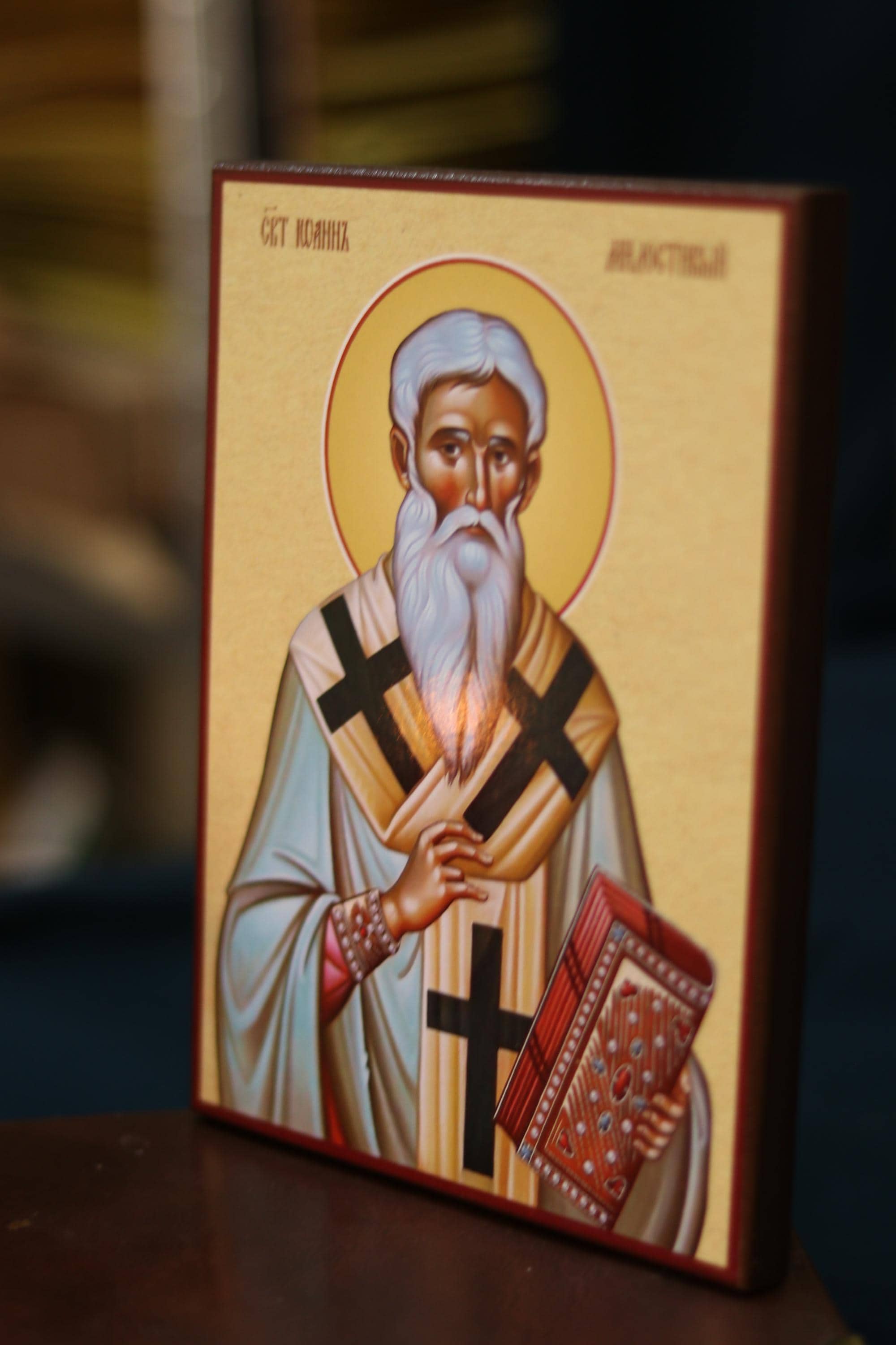 Saint John the Merciful Orthodox Wooden Icon Christian Prayer