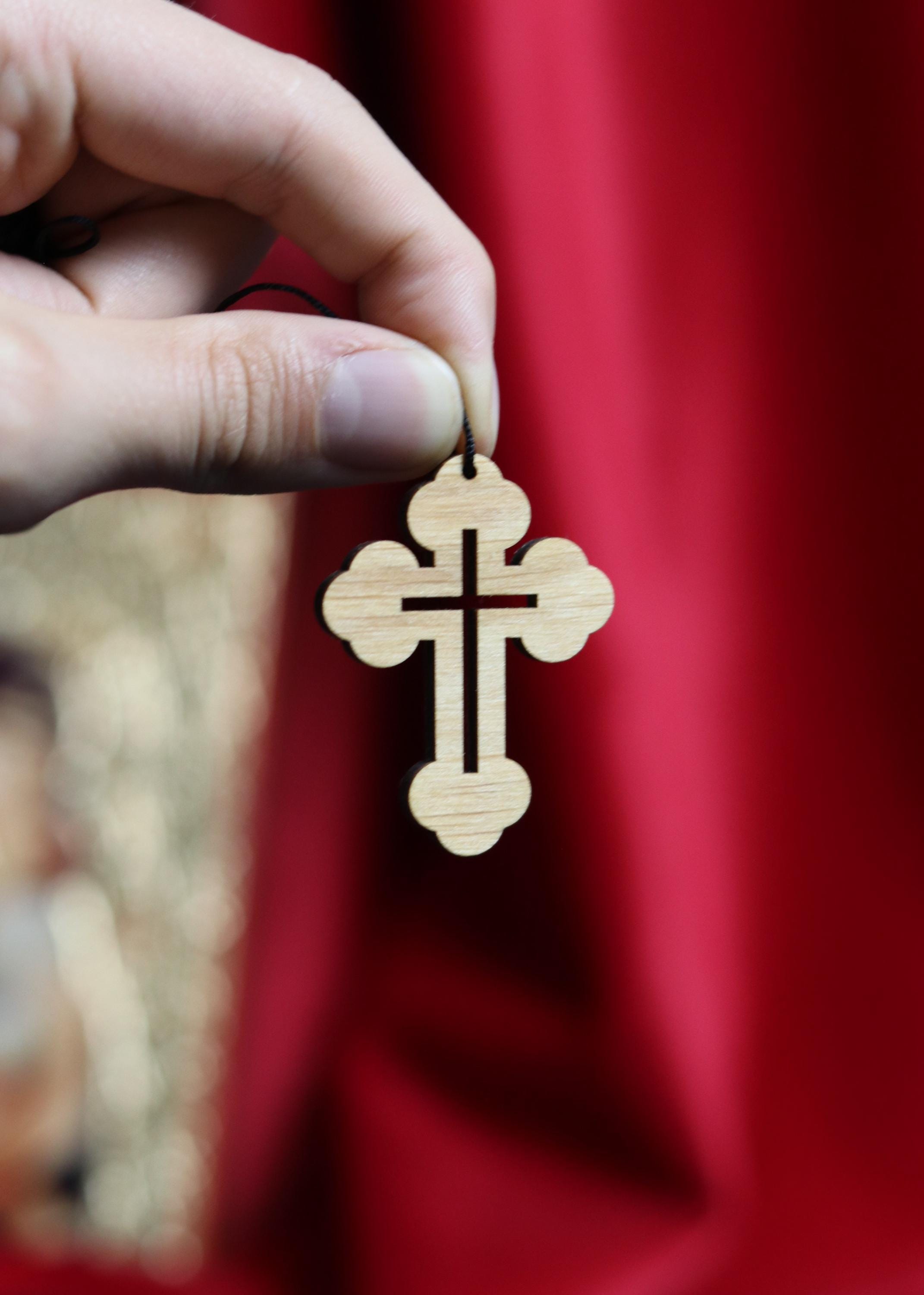 Handmade wooden Orthodox cross, Wooden cross, Orthodox pendant, Christian cross, Jesus crucifix, Wlessed cross, Orthodox necklace