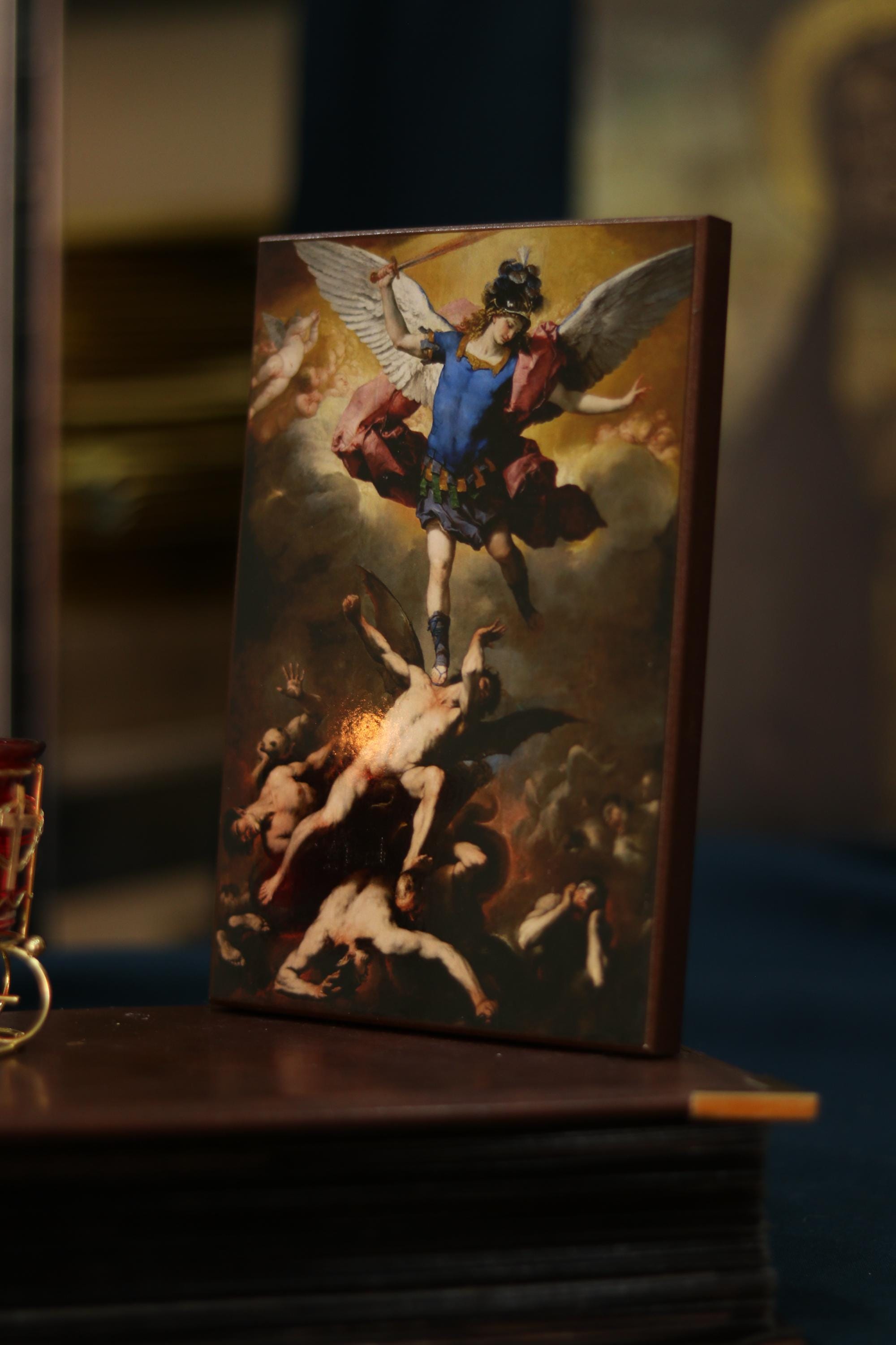 Fall of Rebel Angels Icon Wooden Orthodox Icon 7.9x5.1in