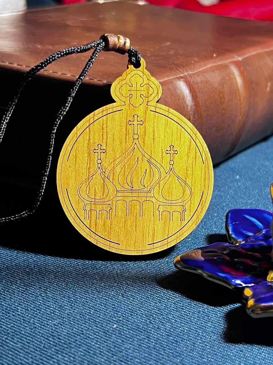 Pendant cross with icon in car | Wooden pendant in car | Cross in car | Pendant with icons | Pendant | Wooden cross | Tassel pendant | Cross