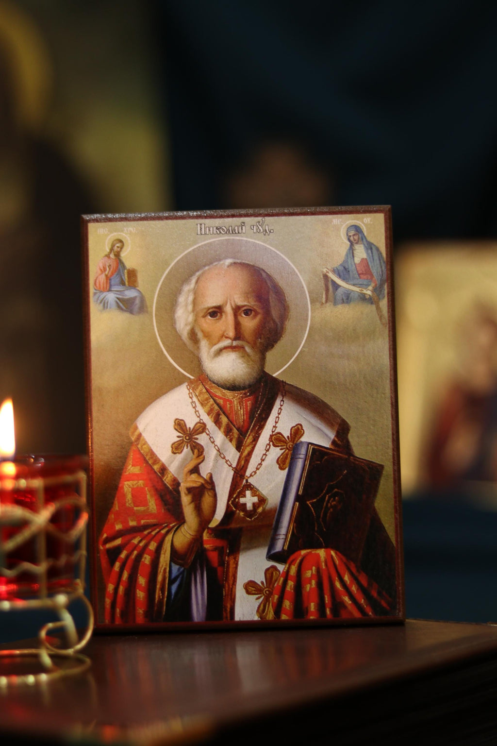 Orthodox Wooden Icon ., Saint Nicholas Archbishop of Myra Icon