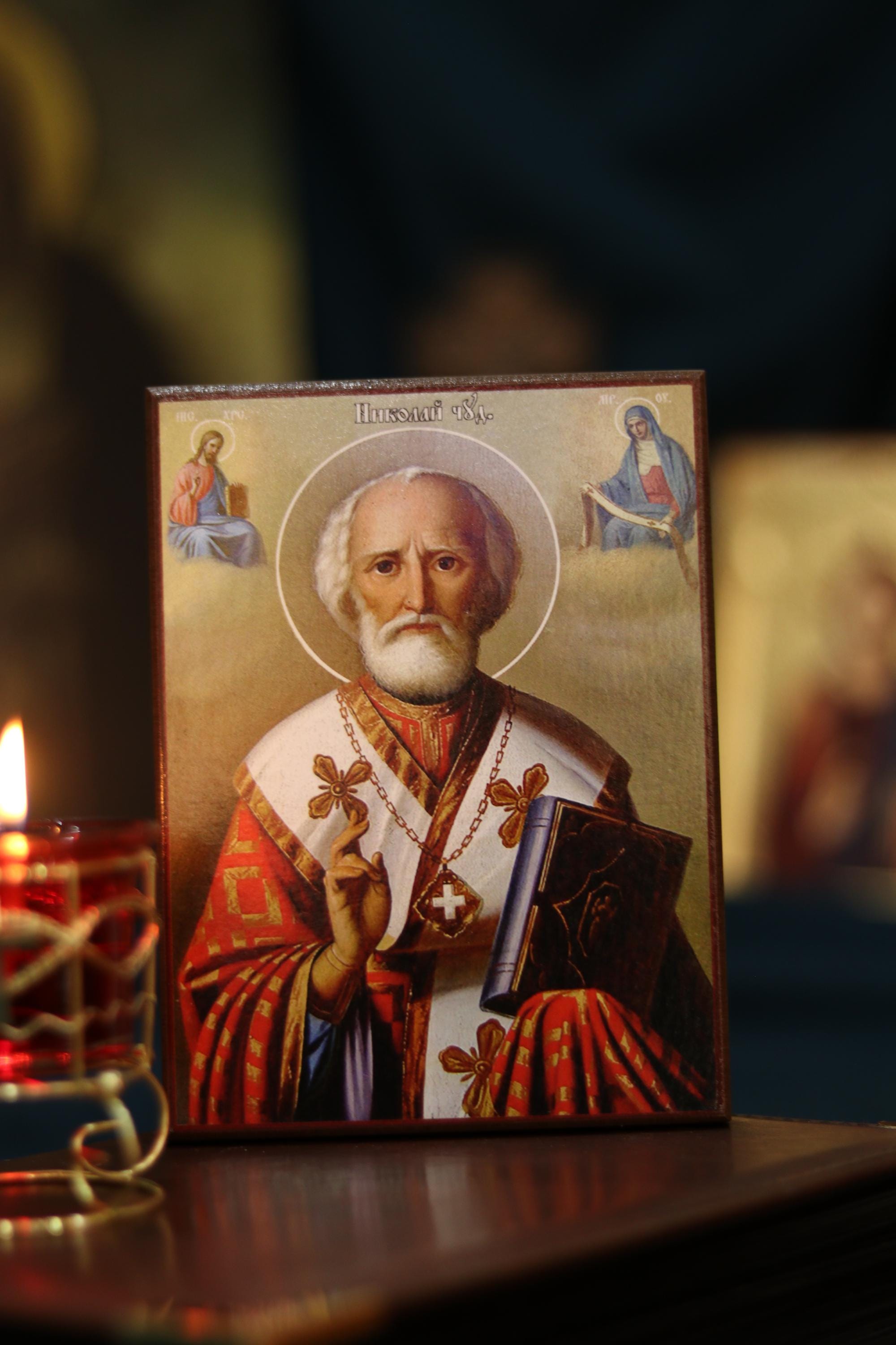 Orthodox Wooden Icon ., Saint Nicholas Archbishop of Myra Icon