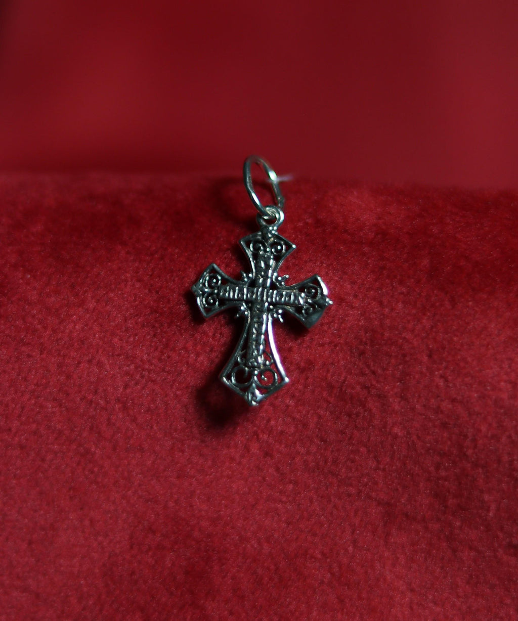 Sterling Silver Orthodox Cross Pendant 2.1 cm, 1.25g Detailed Eastern Crucifix, Christian Gift, Orthodox necklace, Orthodox pendant