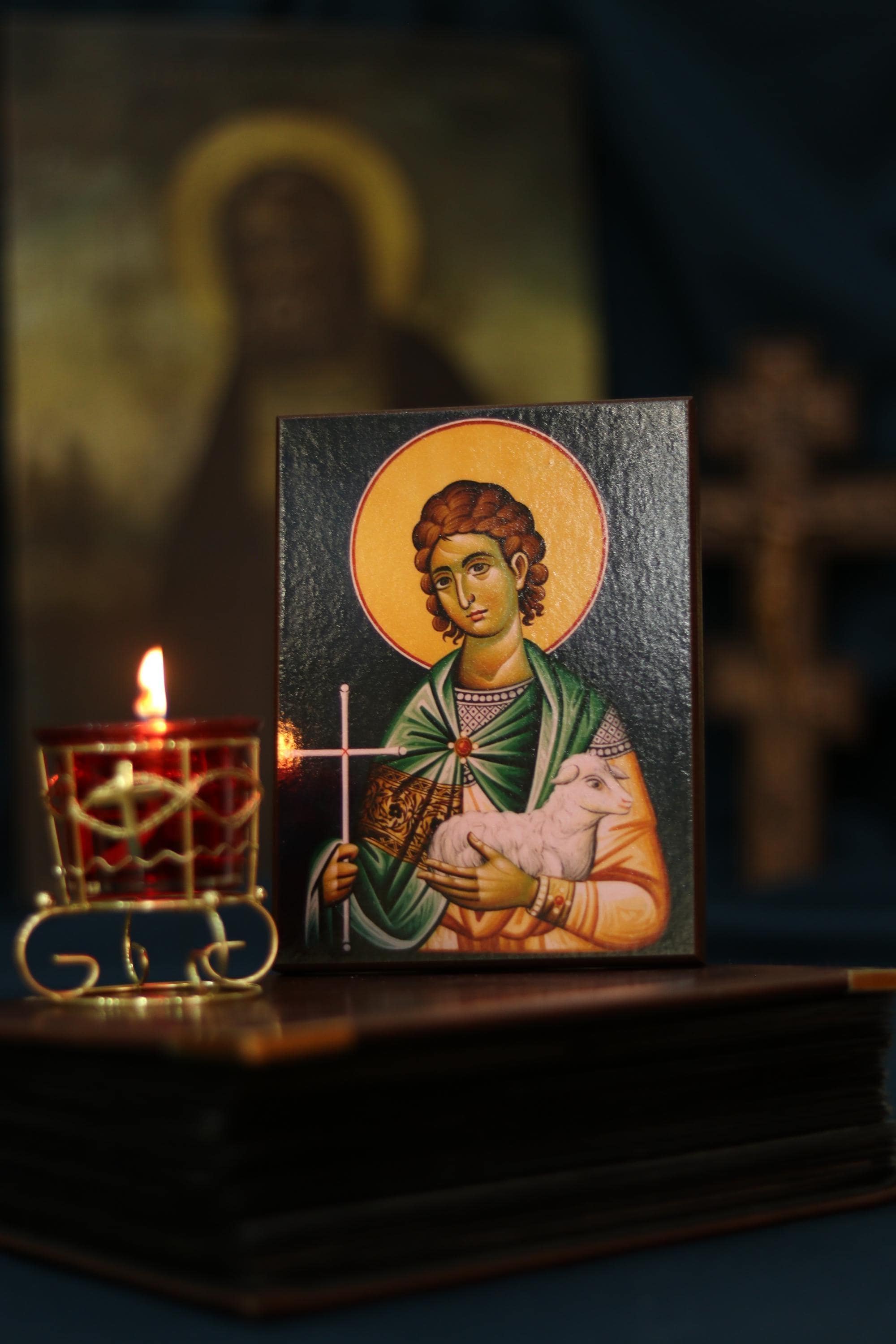Saint Mamant Caesarea Icon Wooden Icon Orthodox Icon