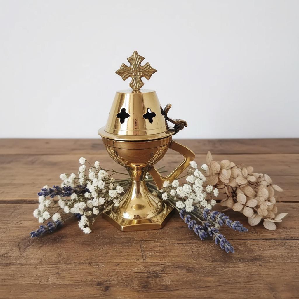 Metal Orthodox Tower Incense Burner, Greek Home Censer, Embossed Byzantine Censer, Church Incense Holder, Prayer Toolz