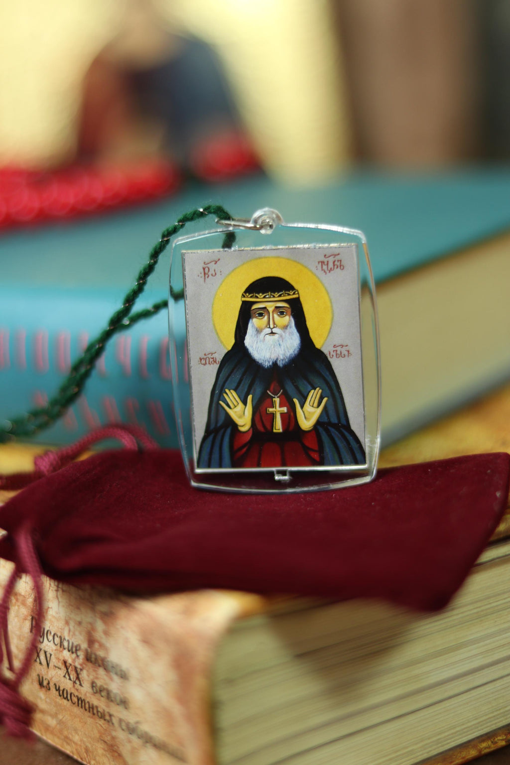 Orthodox Car Pendant Icon 1.6x2 in, Saint Gabriel Urgebadze & Saint Seraphim of Sarov, Blessed Christian Car Charm, Religious Gift