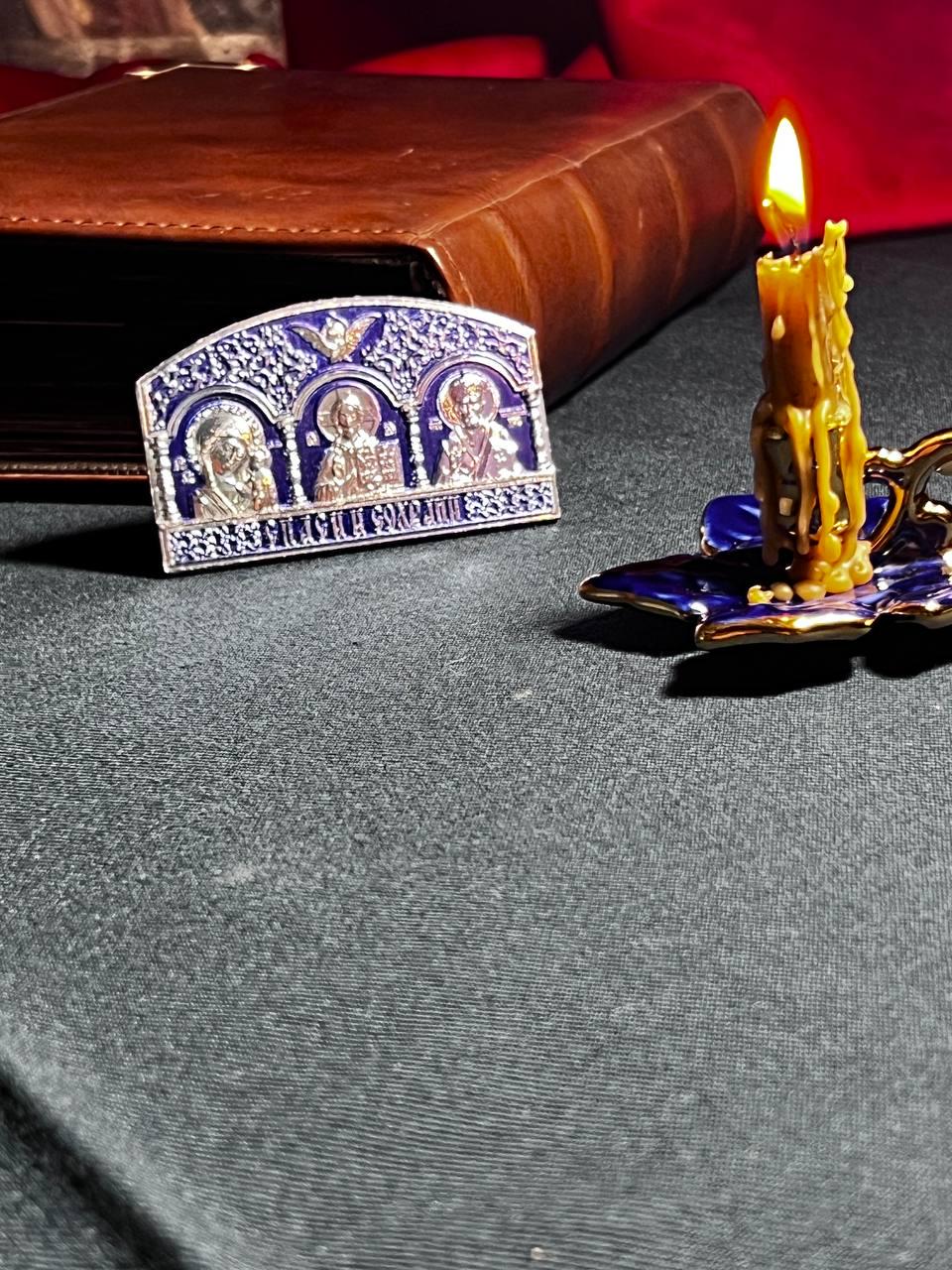 Christian Brass magnet Icon-triptych, Orthodox icon, Orthodox christian, Christianity art, Triptych christian, Religious car decor