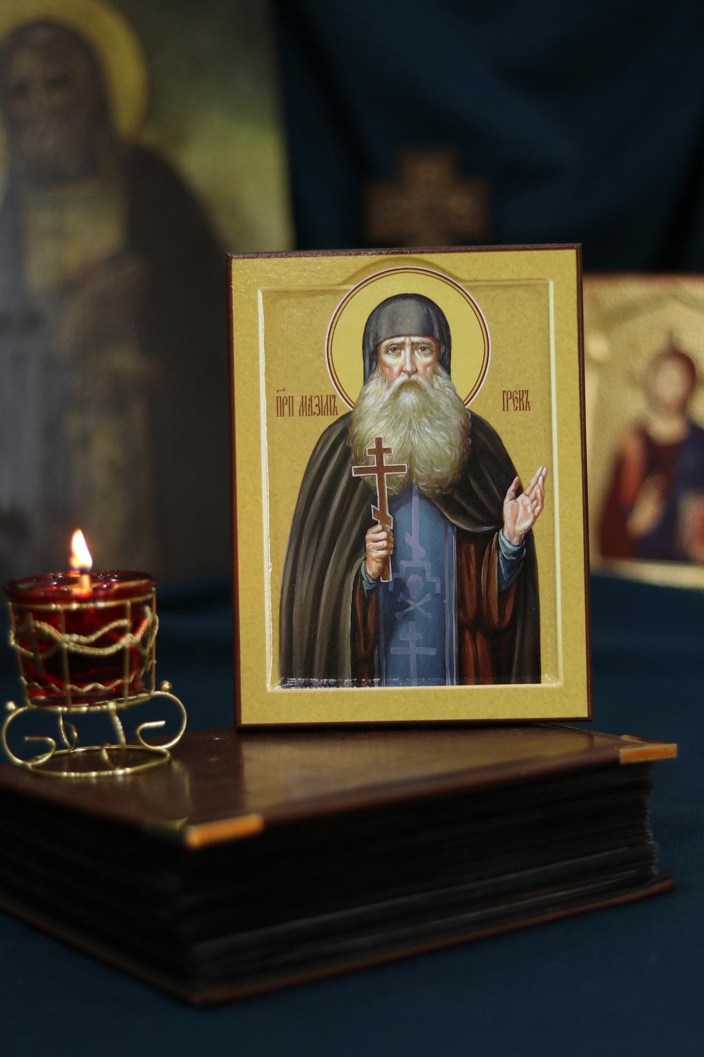 Saint Maximus the Greek Orthodox Wooden Icon Christian Prayer
