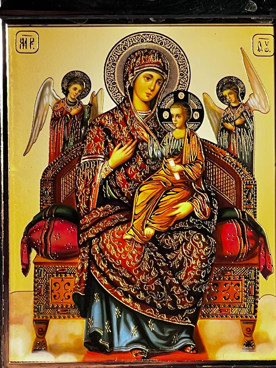 Icon of the Virgin Mary, God's mother, "The All-Holy Queen" icon, Orthodox icon, Orthodox christian, Christianity art, Icon 14x19 cm