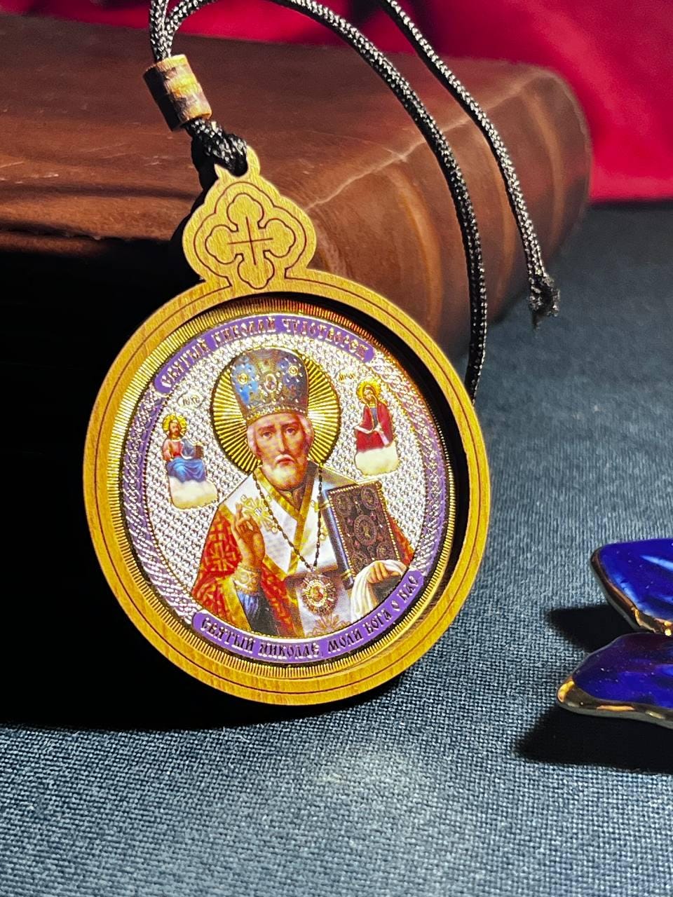 Car Pendant "St. Nicolas" – Greek Style,  Orthodox icon, Orthodox christian, Christianity art, Religious car decor