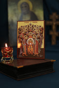 Synaxis of Archangels Wooden Icon, Orthodox Wall Decor