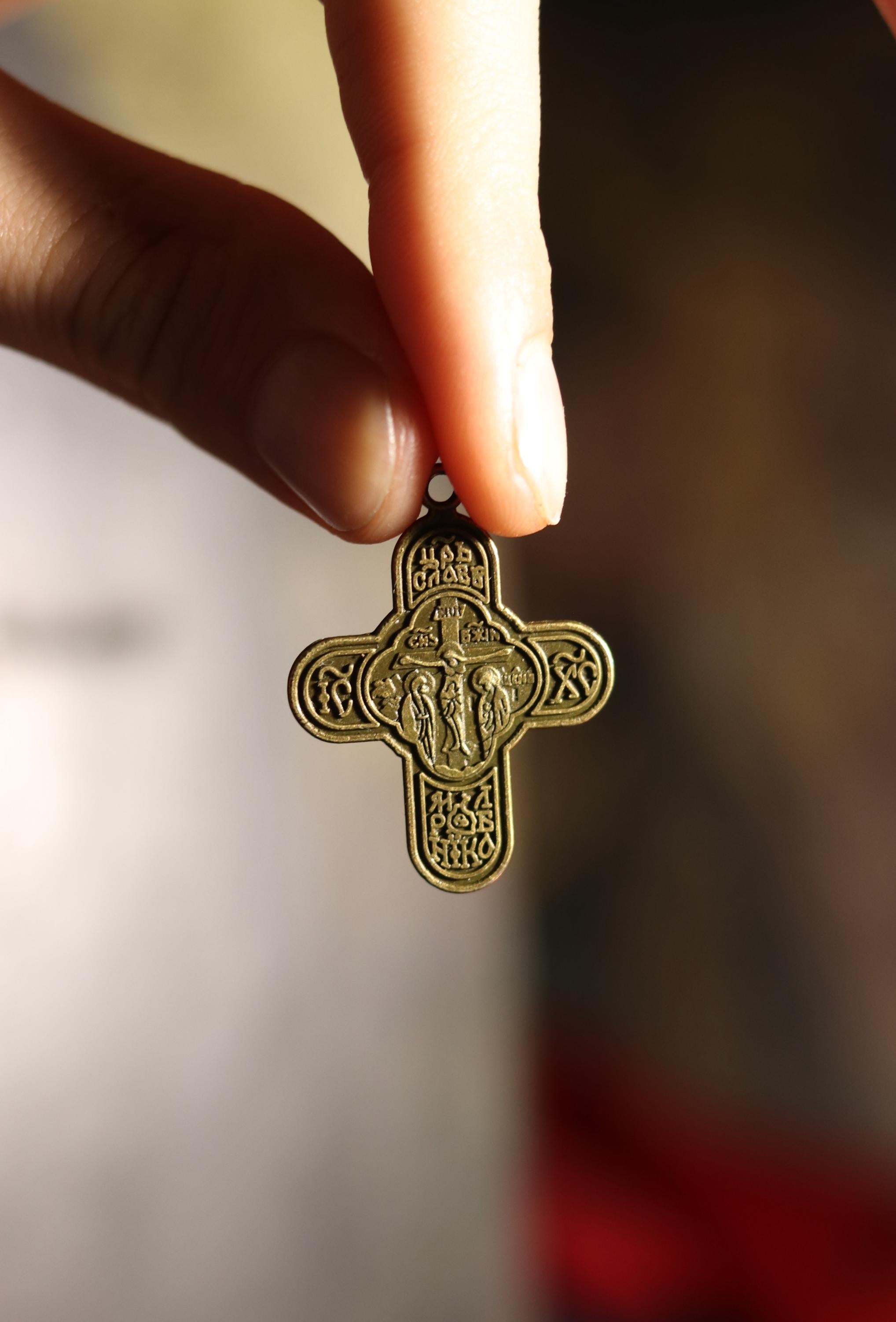 Orthodox Cross Necklace Men, Large Jesus cross pendant with Jesus Christ . Christian Cross Pendant. Crucifix necklace.