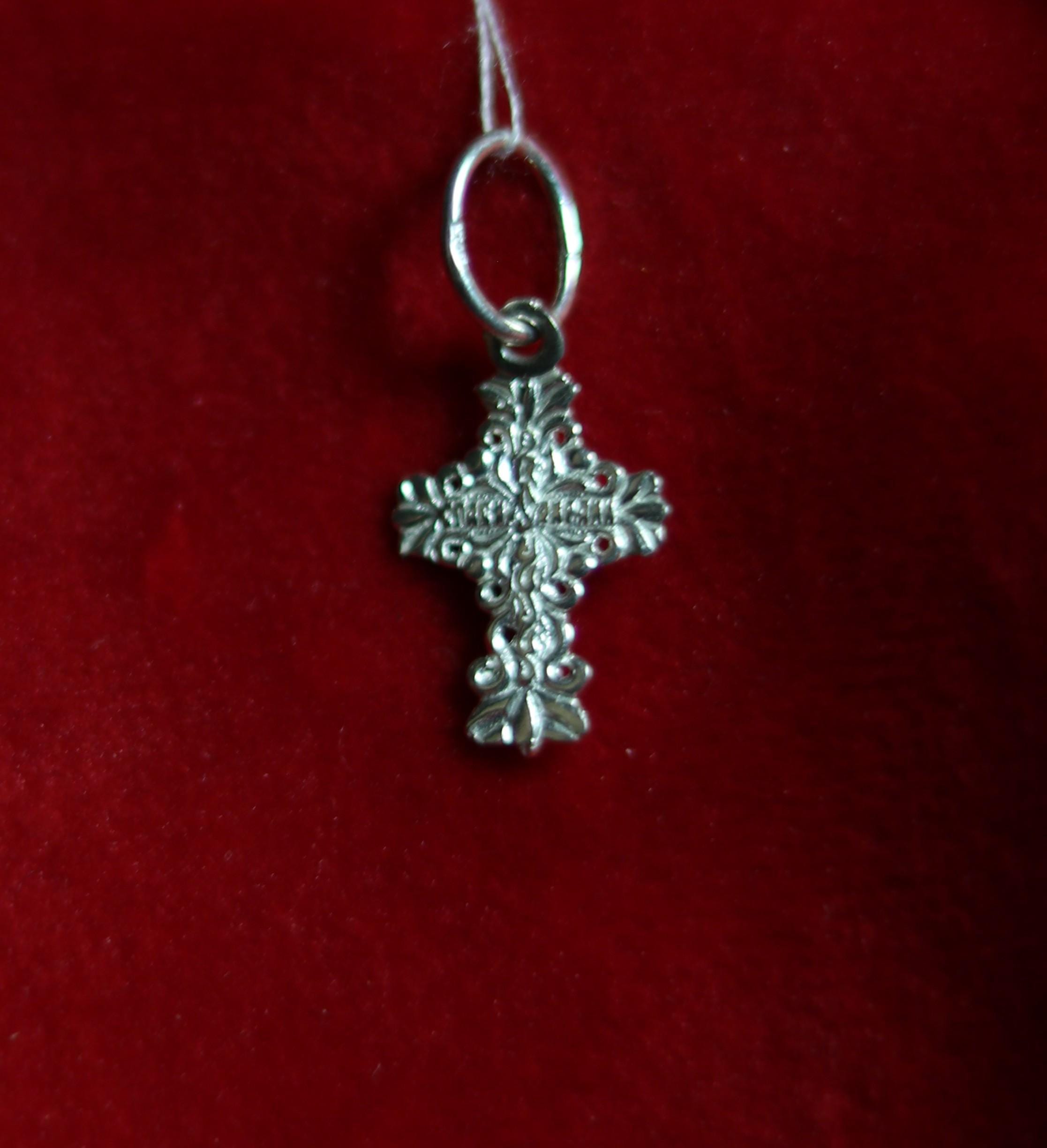 Sterling Silver Orthodox Cross Pendant 1.5cm, 0.61 g Detailed Eastern Crucifix, Christian Gift, Orthodox necklace, Orthodox pendant
