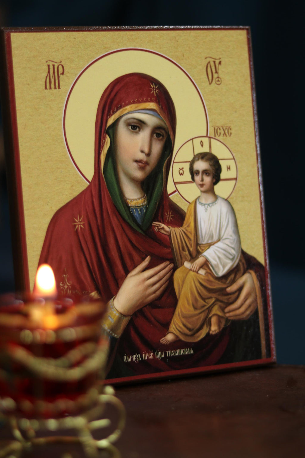 Tikhvin Mother of God Icon Orthodox Wooden Icon Christian Wall Art
