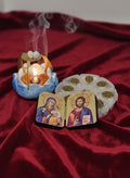 Home Incense Set – 8 Types of Athonite Incense, Candle Holder “Lotus”, Spider Stand & Folding Icon