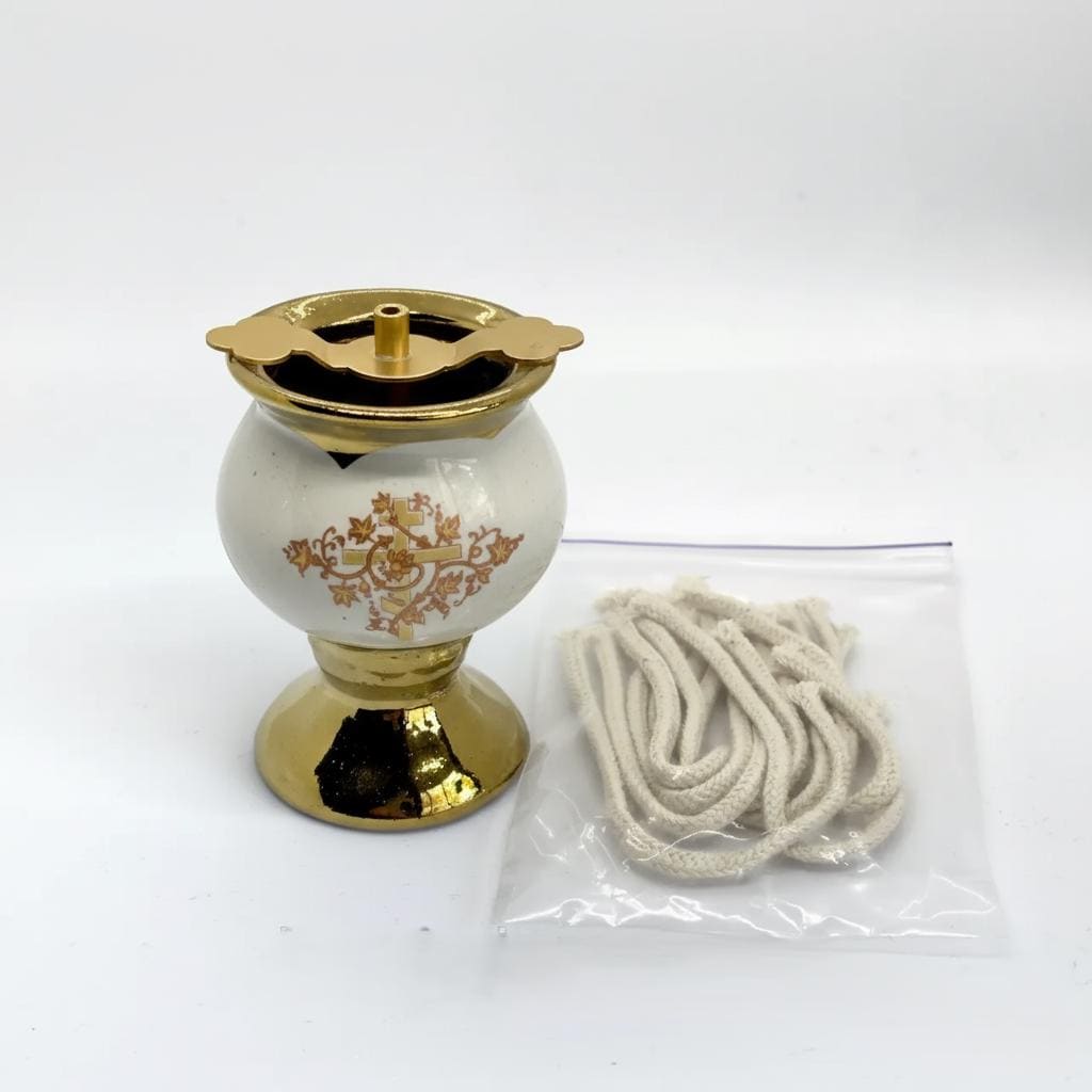 Orthodox Ceramic Handmade Oil Lamp 2.7 in