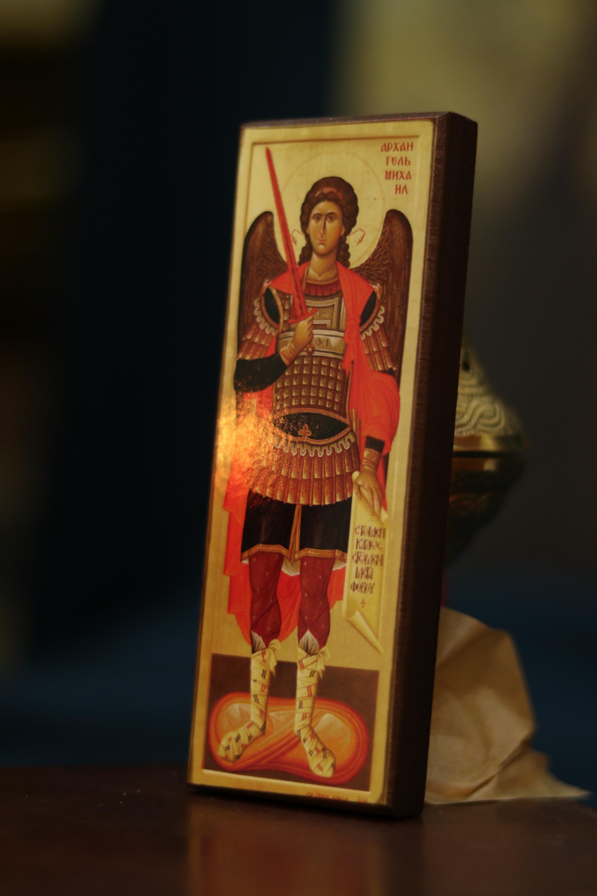Archangel Michael Full Body Icon Wooden Orthodox Icon 7.9x3.9in Art