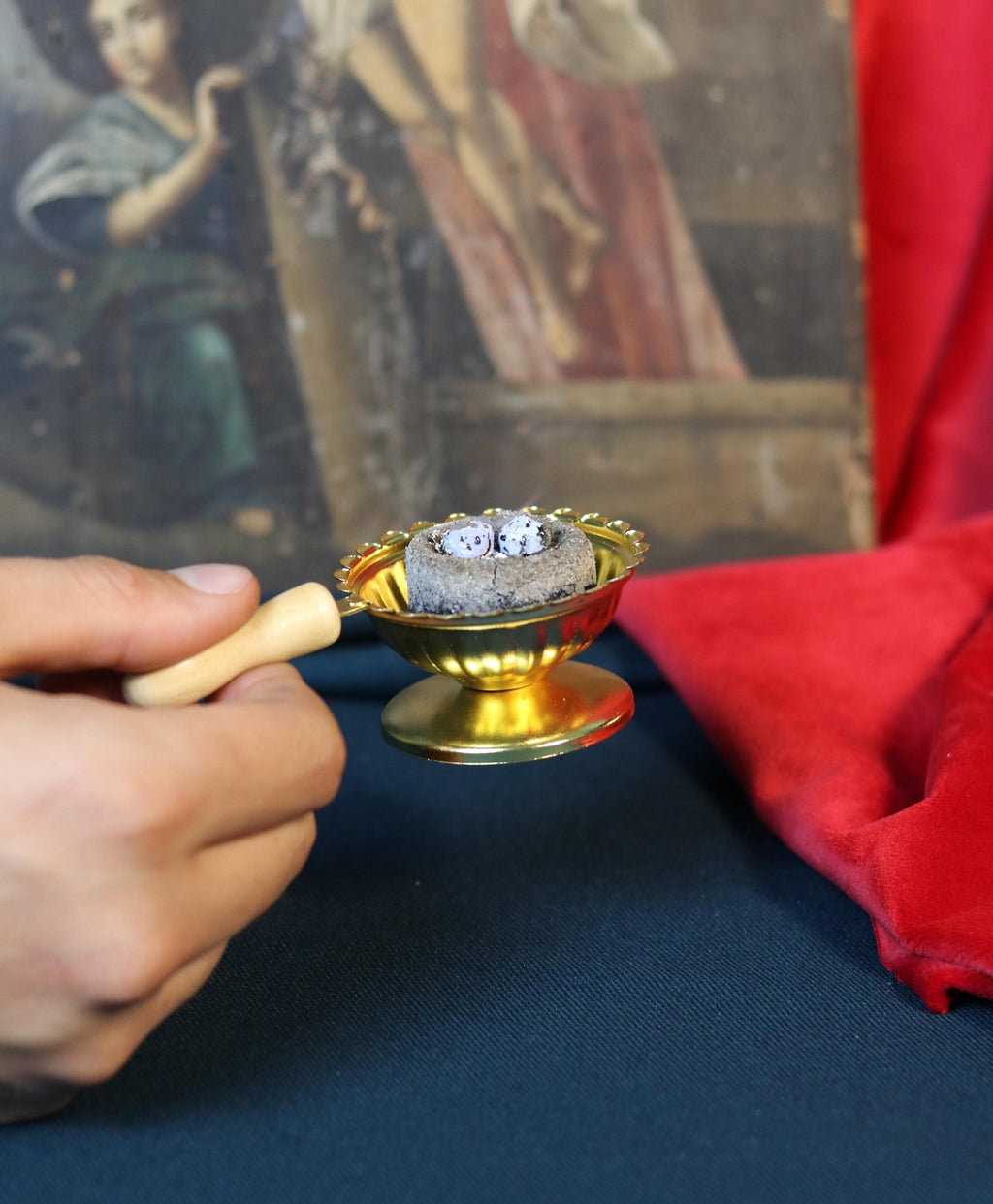 Orthodox Prayer Set – Metal Censer, 60g Monastery Incense, Charcoal Tablets, Incense holder, Incense burner, Incense sticks, Orthodox prayer