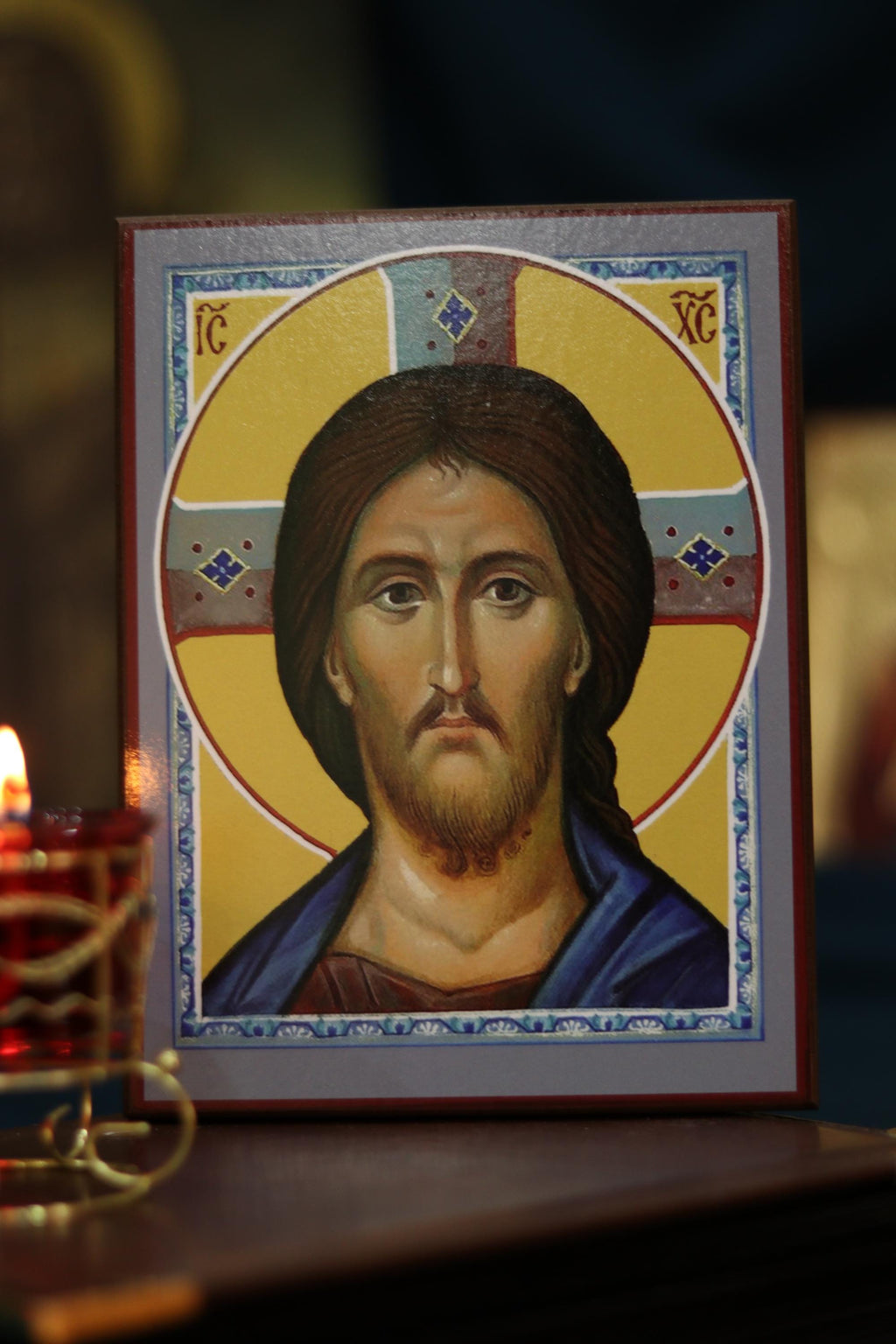 Jesus Christ Pantocrator Icon Wooden Orthodox 7.9x5.9in