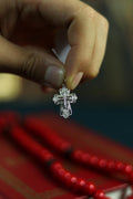 Sterling Silver Orthodox Cross Pendant – 1.63 g, Oxidized Finish, Detailed Crucifix Design
